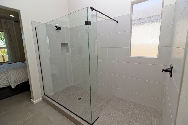 Glass Panel Shower with Accent Tiles